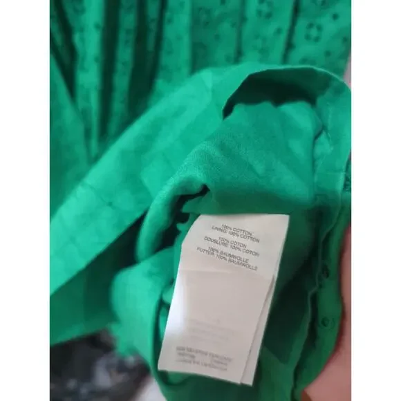 J Crew Green Eyelet Sleeveless Midi Dress - Picture 5 of 5